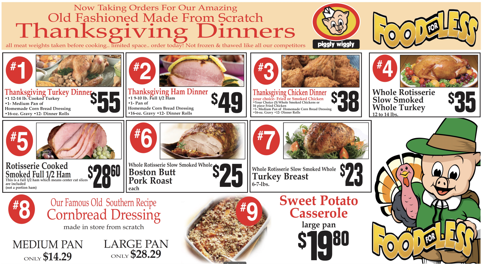 Thanksgiving Dinners 2023 Piggly Wiggly Donalsonville,